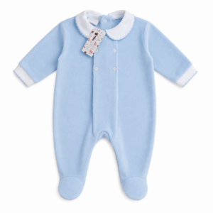 Lichtblauw fluweel boxpakje