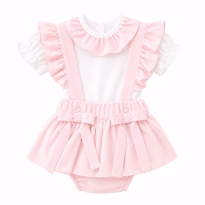 Roze ruffle bloomer set 2-delig.