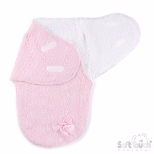 Warm wikkeldekentje en voetenzak (Roze)